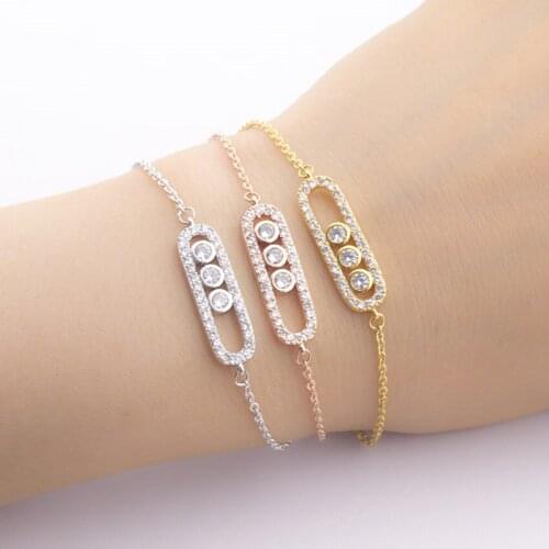 Stylish Crystal Beads Bracelet & Bangles For Women Boho Jewelry Best Friend Gifts Charm Rose gold Link Chain BFF Erkek Bileklik