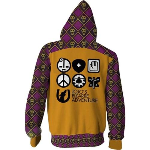 Anime Jojo Bizarre Adventure 3D Hoodie Kujo Jotaro Hoodie Cosplay Costume Pullover Hoodies Men Women Sweatshirt Jacket Coat