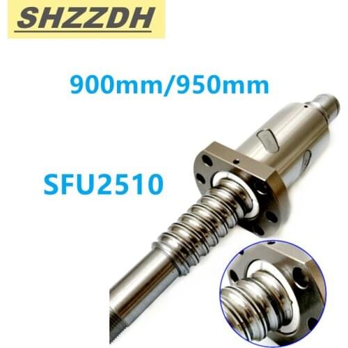 High quality SFU2510 length 900mm 950mm ball screw with ball hole nut/waist nut/for BKBF20 EKEF/FKFF20 CNC accessories