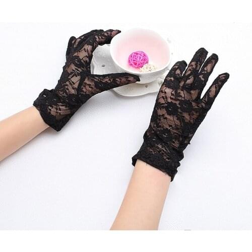 1PC New Lace Gloves Fashion Party Sexy Dressy Gloves Women Lace Mittens Accessories Sunscreen Summer Full Finger Gloves