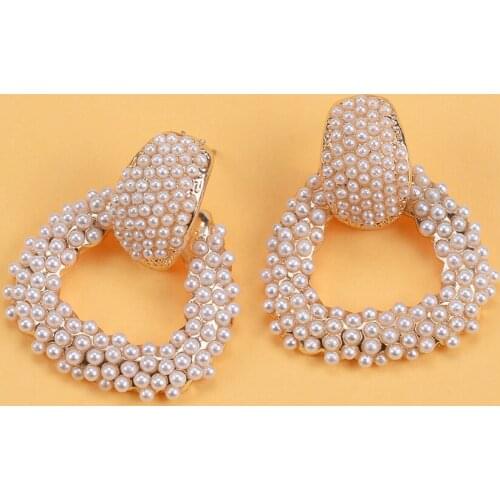 2020 Brand Statement ZA Earrings Jewelry Women Geometric Dangle Drop Earrings Girls Fashion Faux Pearl Earrings For Women