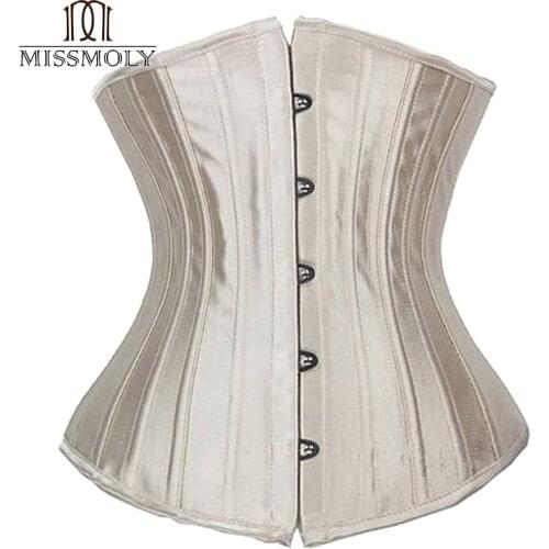 X Women Sexy Waist Cincher Corsets 28 Steel Boned Bustiers Corset Underbust Satin Body Shaper Lingerie Waist Cincher Corselet