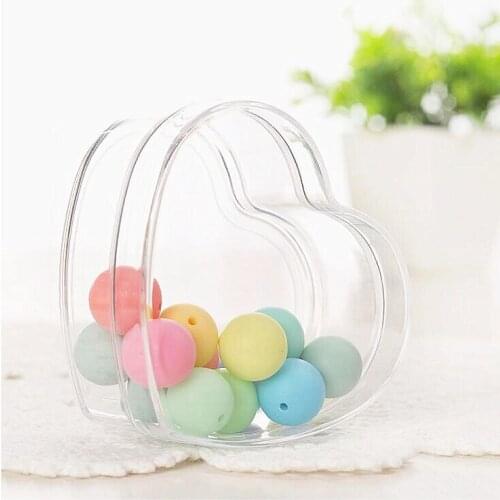 12pcs Clear Heart Shape Plastic Candy Box Transparent Wedding Favors and Gifts Wedding Candy Box Event Party Decoration