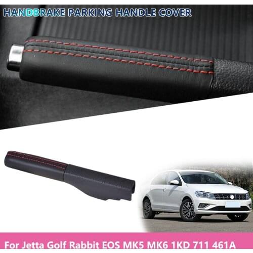 1KD 711 461A For Jetta Golf Rabbit EOS MK5 MK6 Car Leather Handbrake Parking Handle Cover Stickers Replacement Accessories