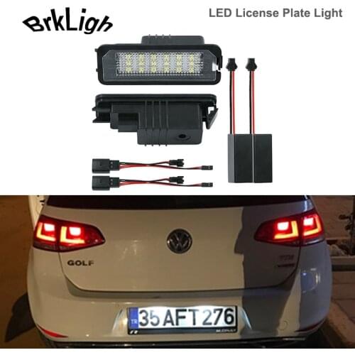 2Pcs Led Number License Plate Light Lamp No Error Auto Parts For VW Golf 4 5 6 7 GTI Passat Eos Polo Bora Fox Lupo Beetle Amarok