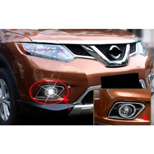 ABS Chrome Front Head Fog Light Lamp Cover for nissan X-Trail X Trail XTrail 2014 2015 Fog Light Cover Trim Car Accessories 2pcs