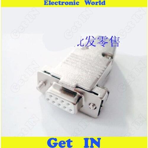 20pcs 3U Gold Plated D-sub Connector Female In-line Metal Housing Plug RS232 9PIN Solid Jack Socket
