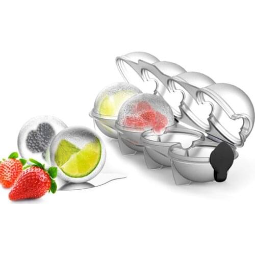 2021 New 4 Hole Ice Hockey Model Round Ice Maker Sphere Eco-Friendly Useful Kitchen Tool For Whiskey Cocktail Bar DIY Ice Moulds