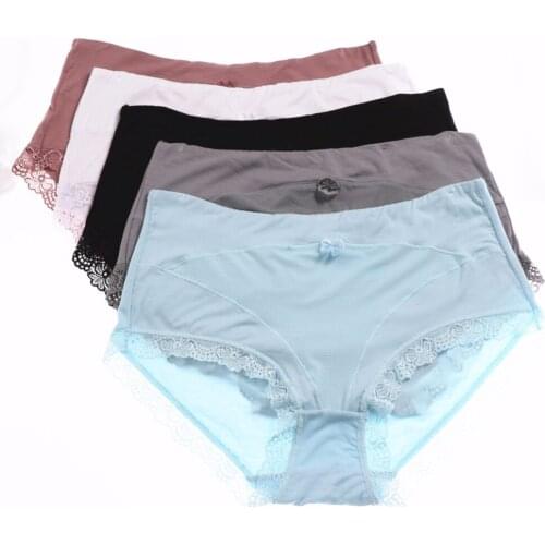 5PCS XL-5XL High Waist Modal Womens Briefs Plus Size Shorts Panties Underwear Butt Enhancer Calcinhas Bragas For Lady