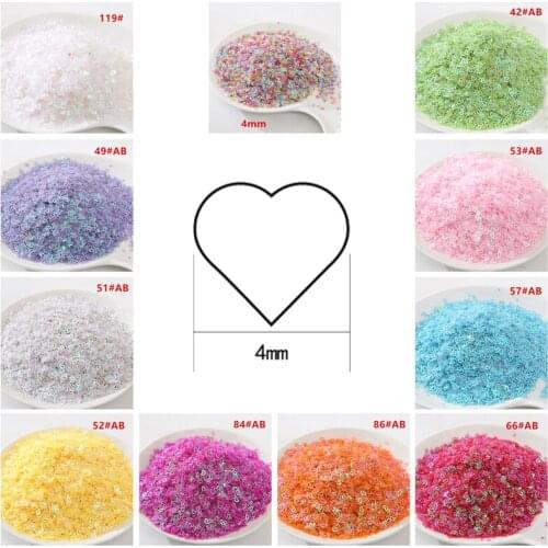 50g Seuqin 4mm Love shape small flowers PVC Loose Sequins Paillettes Wedding Craft DIY Housewear Furnishings Sewing Lentejuelas