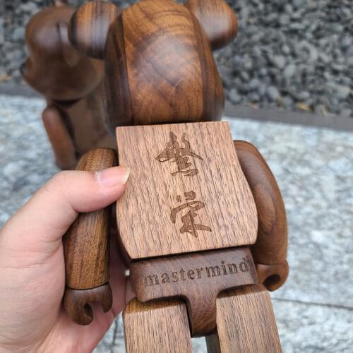 Bearbricklys 400% 28cm Colorful Beads Black Walnut Figures Blocks Bear Dolls Decoration Models Friends Toys Christmas Gifts Kaw