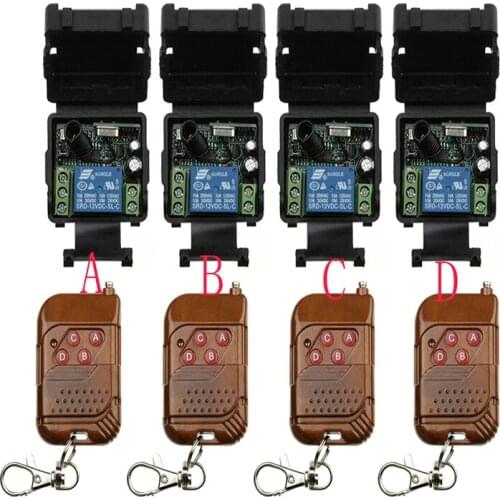 Wireless Remote Control Light Switch 10A Relay Output Radio DC12V 24V 1CH 1 Channel Receiver Module + 50-500M Transmitter