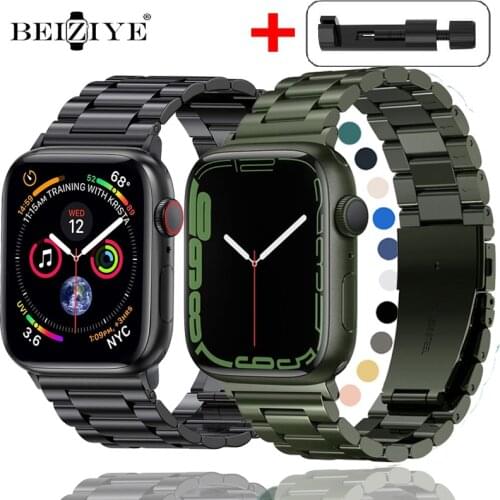 Band For Apple Watch Series 6 SE 5 4 3 42mm 38mm 40MM 44MM Metal Stainless Steel Watchband Bracelet Strap for iWatch accessories