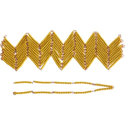 Kids Math Toys Counting Learning Tools Montessori Golden Bead Chain of 100/ 1000 Homeschooling Early Educational Equipment