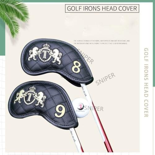 Golf Iron Head Covers 9PCS/Set Simple Style Waterproof PU Leather Golf Headcovers