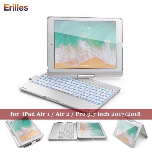 For iPad Air 1 2 9.7 Keyboard Case Rotation Backlit Bluetooth Keyboard Case for iPad Pro 9.7 inch 2017 2018 Tablet Case