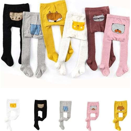 Children Girls High Elastic Tights Infant Cartoon Animal Cotton Stocking Autumn Baby Kids Knitted Stockings