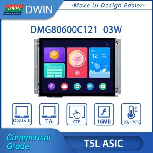 12.1inch Intelligent UART TFT LCD display with control board+touch screen+software+program 800*600
