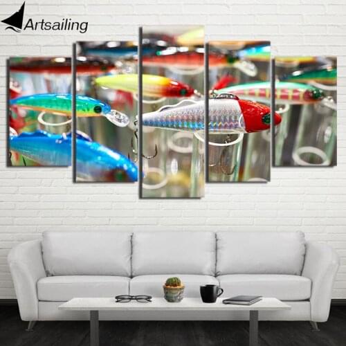 HD Printed 5 Piece Canvas Art Fishing Hooks Painting Modular Wall Pictures for Living Room Modern Free Shipping CU-2483C