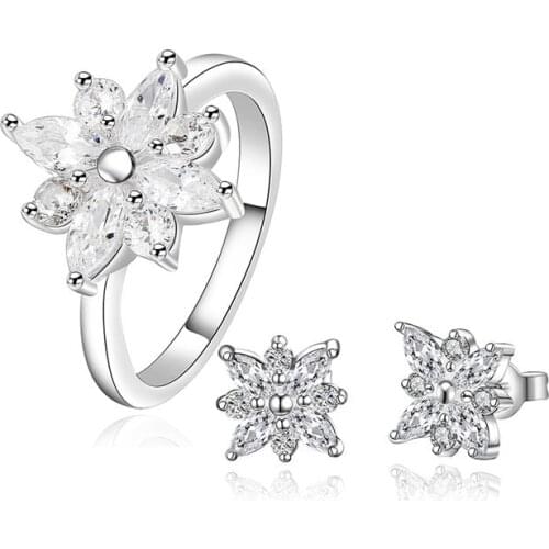 LKNSPCS750 925 sterling silver jewelry set, fashion jewelry set Earring 546 Ring 494-8 /dlyamdfa dxqamoxa