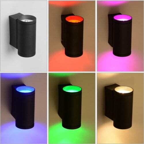 Creative Wall lamp 6W Aluminum LED Top and bottom Photo Hotel KTV Club atmosphere Lamp Red Blue Green Colorful lights