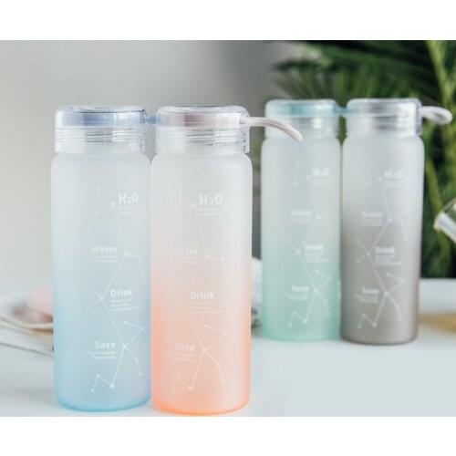 Creative constellation Glass Bottles Kawaii Water Bottle Eco Friendly Glass with a Straw Glasses Cute Cups Waterbottle Me Bottl