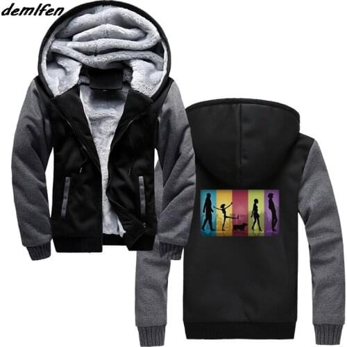 New Cowboy Bebop See You Space Cowboy Anime Mens Black Hoodie Winter Thick Zipper Sweatshirt Hip Hop Tops Jacket