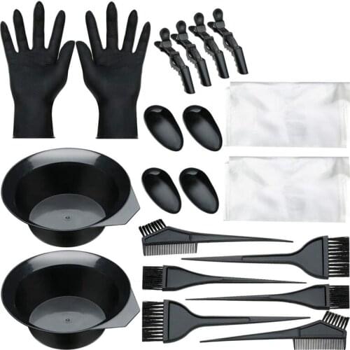 20 Pieces Hair Dye Coloring Kit, Hair Tinting Bowl, Dye Brush, Ear Cover, Gloves for DIY Salon Hair Coloring Bleaching
