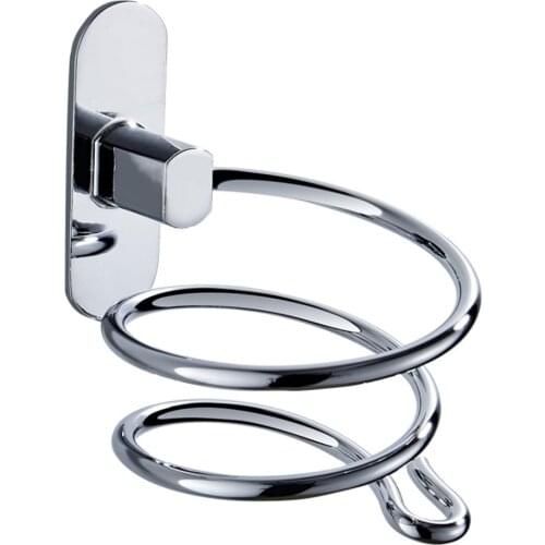 Towel Holder Wall Mounted Stainless Steel Hair Blow Dryer Holder Hanging Rack Spiral Stand Organizer Bathroom Tamping Rack