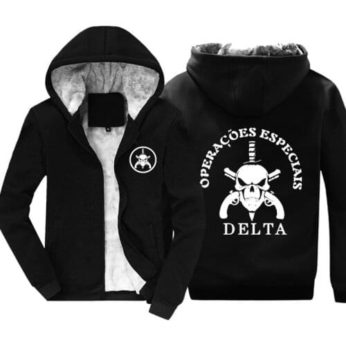New BOPE Elite Death Squad Brazil Special Force Unit Military Police Hoodies Mens Cotton Keep Warm Jacket Winter Coat Sweatshirt