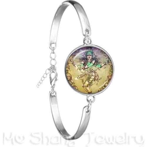 2018 New Trendy 18mm Ganesha Buddha Elephant Glass Dome Bracelet Handmade Women Girls Jewelry Souvenir For Gift