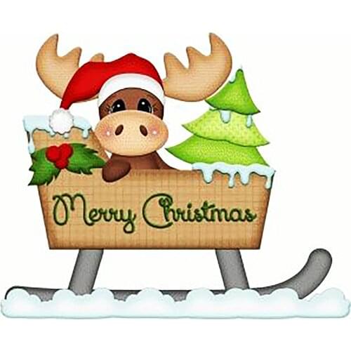 New Sleigh Christmas Tree Elk Metal Cutting Dies Christmas Doll Stencil for Craft DIY Scrapbooking Decorative