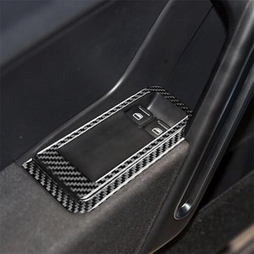 Carbon fiber Windows Control Panel Window lift Car interior decoration sticker For Volkswagen Beetle 2012-2019