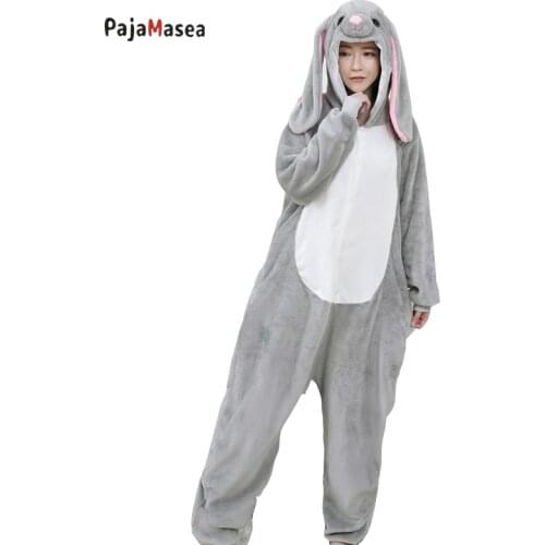 MashiMaro Pajamas Women Kigurumi Zipper Cartoon Onesies For Adult Animal Pajamas Men One-Piece Pijama Flannel Cosplay Costume