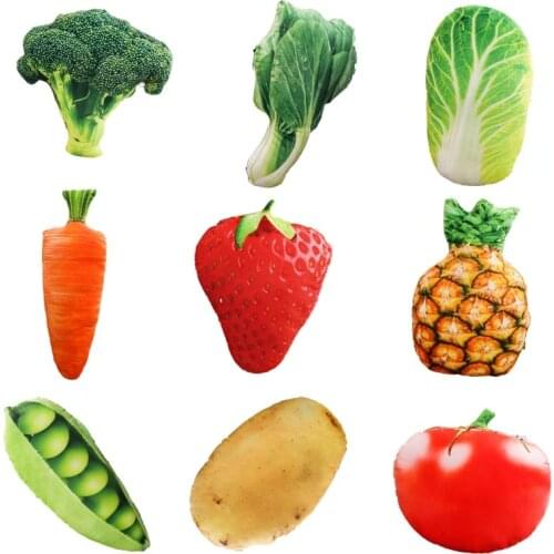 Simulated Fruit Vegetable pillow Strawberry Stuffed Plush Pineapple Tomato Eggplant Cantaloupe Pumpkin Plush Toy Food Pillow