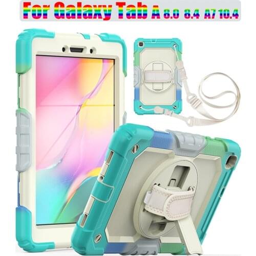 Rainbow Heavy Duty Kids Armor Silicone Case For Tab A7 10.4 T500 T505 Galaxy Tab A 8.0 8.4 Drop Proof Cover For Screen Protector