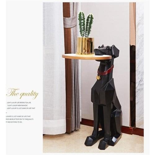 Mordern Nordic Light Luxury Table Floor Decoration Doberman Dog Living Room TV Cabinet Sofa Corner Home Decor Geometric Animal