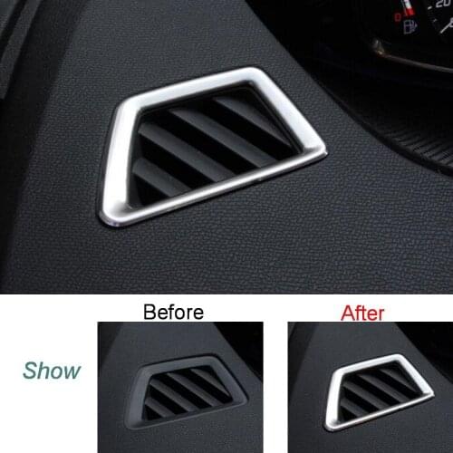 Tonlinker Cover Sticker For Peugeot 3008 GT 5008 2017-18 Car Styling 2 PCS Stainless steel Dashboard Small Out Cover Sticker