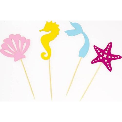 Mermaid theme cupcake toppers, decorations idea for a Little Mermaid or Under the Sea theme party