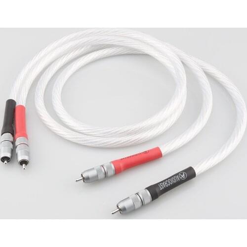 High Quality Odin Silver Plated Phono RCA Interconnect Audio Cable With Viborg VR107R Pure Red Copper RCA Plug HIFI Audiophile