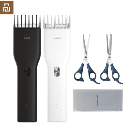 Youpin Enchen Boost USB Electric Hair Clipper Trimmer Two Speed Ceramic Cutter Fast Charging set scissors for Children adult
