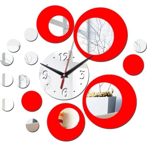 New fashion mirror diy wall clock clocks watch quartz living modern acrylic decoration stickers sticker