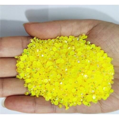 Jelly Citrine AB Color 2mm,3mm,4mm,5mm,6mm Facets Swarovsky FlatBack Resin Rhinestone Nail Art Garment Decoration Stones/Beads