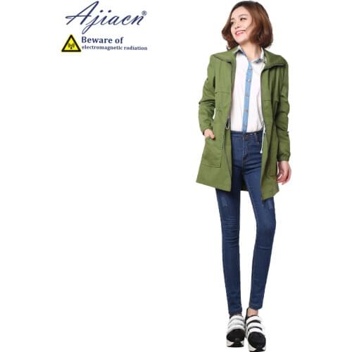 Recommend anti-electromagnetic radiation womens zipper coat Mobile phone, computer, WIFI, TV EMF shielding custom clothing