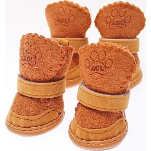 Pet Dog Shoes Winter Warm Plus Fleece Boots For Puppy Cat Pet Shoes Chihuahua Small Dog Shoes Pets Apparel Supplies