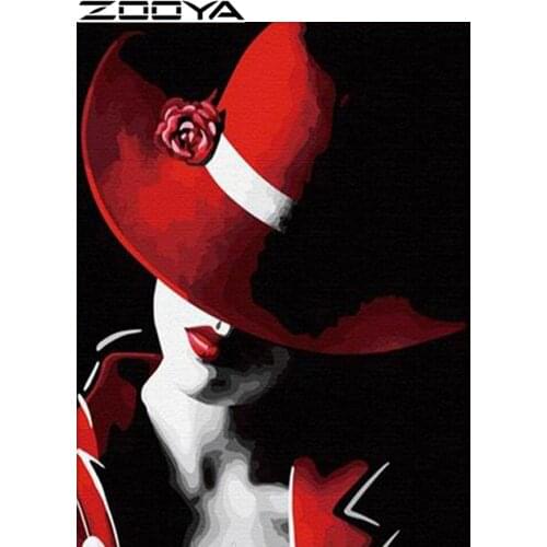 Картины девушек по номерам ZOOYA China At AliExpress