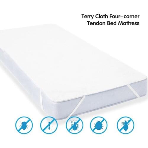 1PCs New Four - Corner Tendon Terry Cloth Waterproof Bed Cover Mattress Protector 100% Natural Cotton Surface Soft And Absorbent