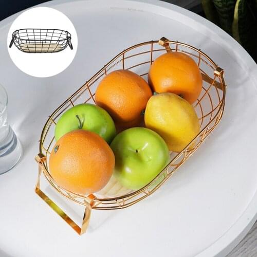 1Pc Portable Iron Kithcen Storage Basket Home Sundries Organizer Desktop Decorative Wood Rack