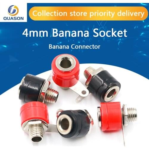 10PCS/LOT 4mm Banana Socket Jack For Banana Plug Terminal Connector Black Red