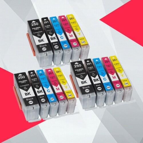 15Pack PGI-250 pgi250 250XL pgi 250 251 ink cartridge For Canon pgi250xl cli251xl MX922 IX6820 MG5420 MG5422 MG5520 printer